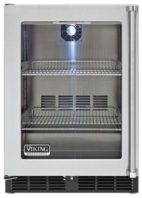 24" Undercounter Refrigerator, Clear Glass, Left Hinge/Right Handle