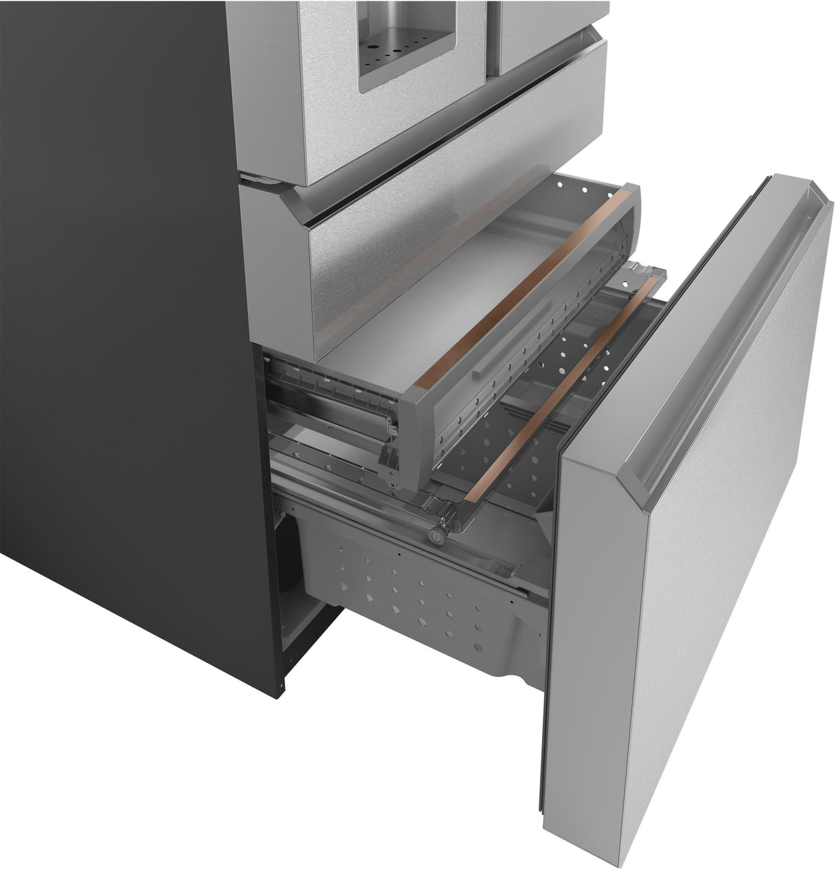 Café™ ENERGY STAR® 27.8 Cu. Ft. Smart 4-Door French-Door Refrigerator in Platinum Glass