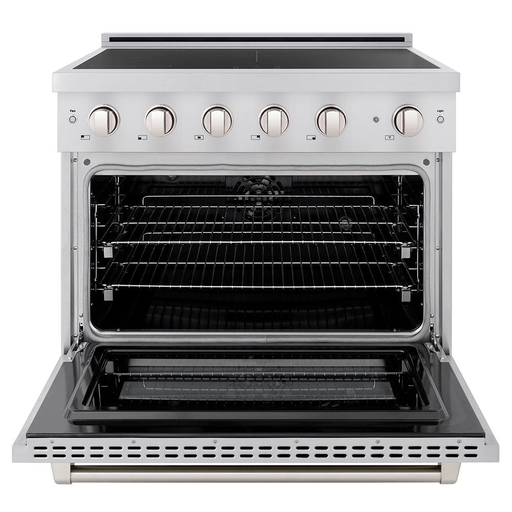 ZLINE 36 in. 5.2 cu. ft. Paramount Induction Range with 5 Element Cooktop and Electric Convection Oven in Stainless Steel (SINR36)
