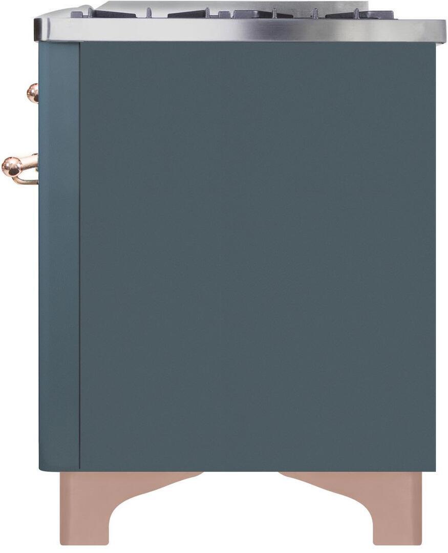 Majestic II 36 Inch Dual Fuel Natural Gas Freestanding Range in Blue Grey with Copper Trim