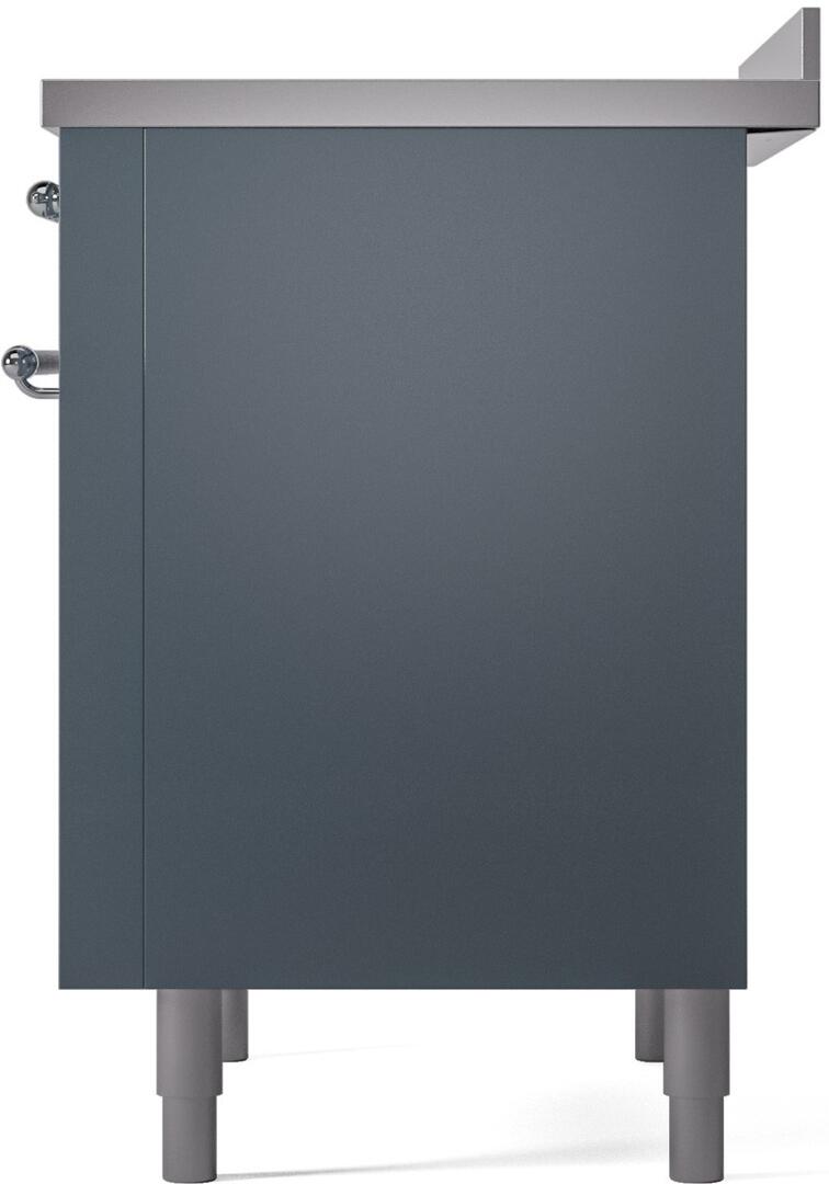 Nostalgie II 36 Inch Electric Freestanding Range in Blue Grey with Chrome Trim