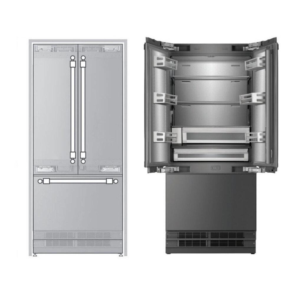 ILVE URFD36SIWPRY 36 inch Built-In French Door Refrigerator with 19.5 cu. ft. Capacity, Internal Water Dispenser, Ice Maker, Energy Star, Sabbath Mode