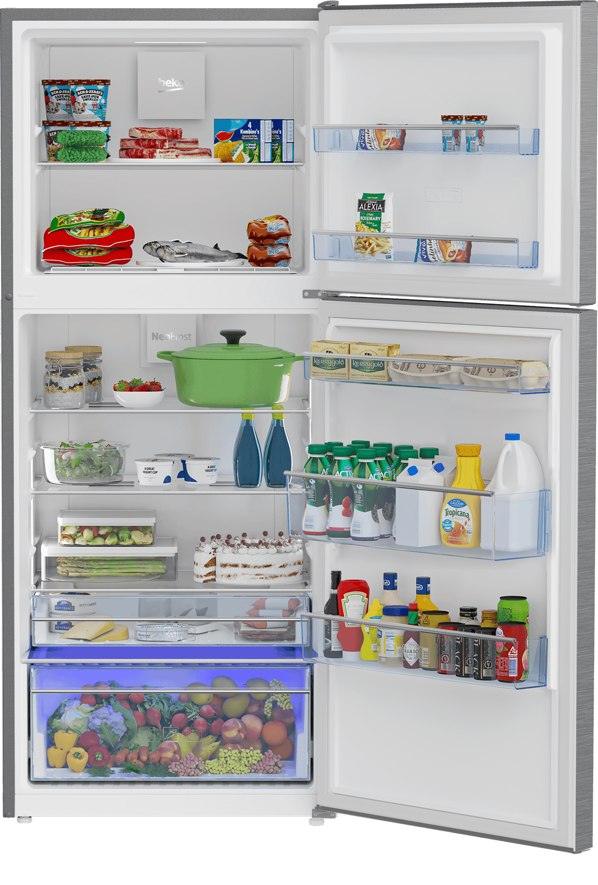 28" Freezer Top Stainless Steel Refrigerator