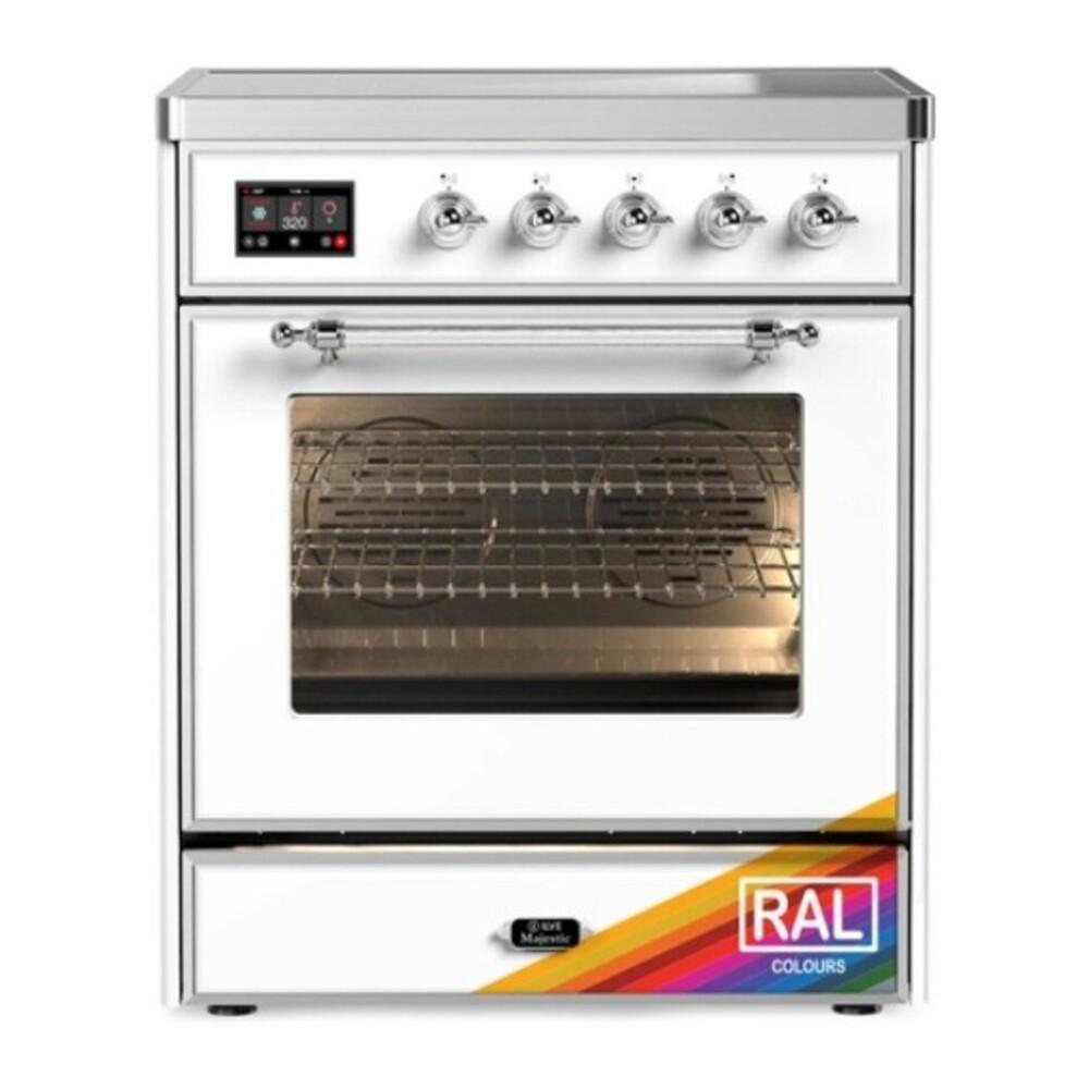 ILVE UMIB30NR3RAC Majestic III 30 inch Induction Range with 4 Elements, 4 cu. ft. Oven Capacity (Triple Glass Door, RAL, Chrome)