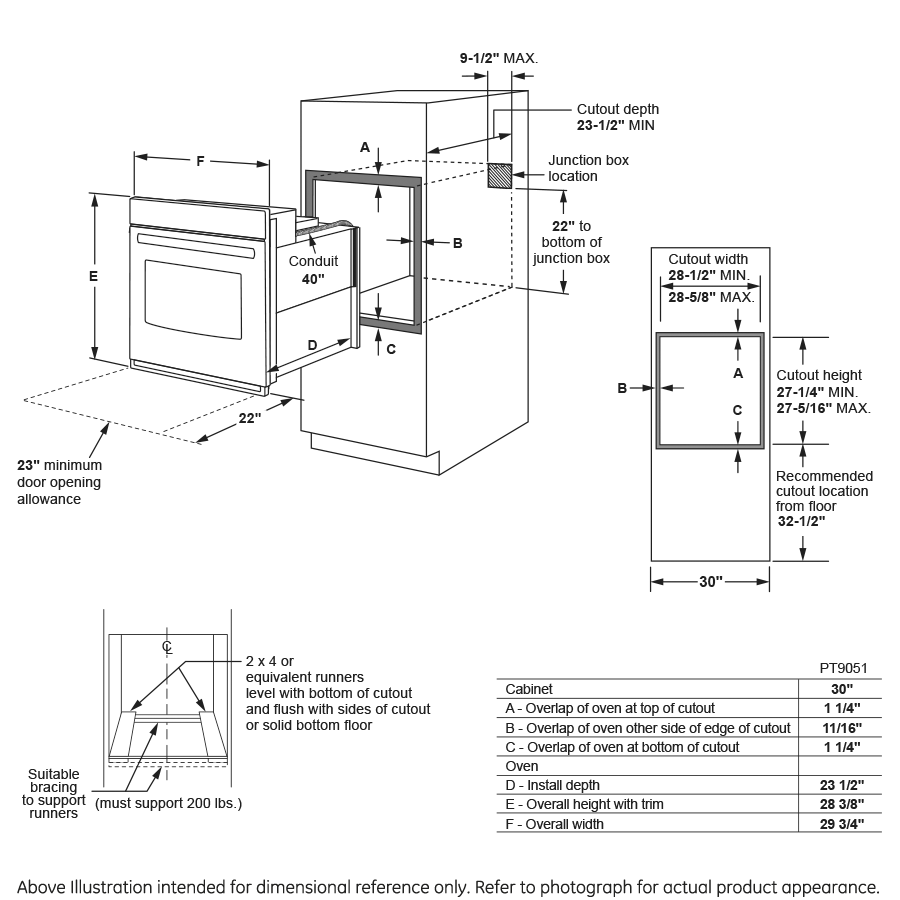 GE Profile™ Series 30" Built-In Single Convection Wall Oven