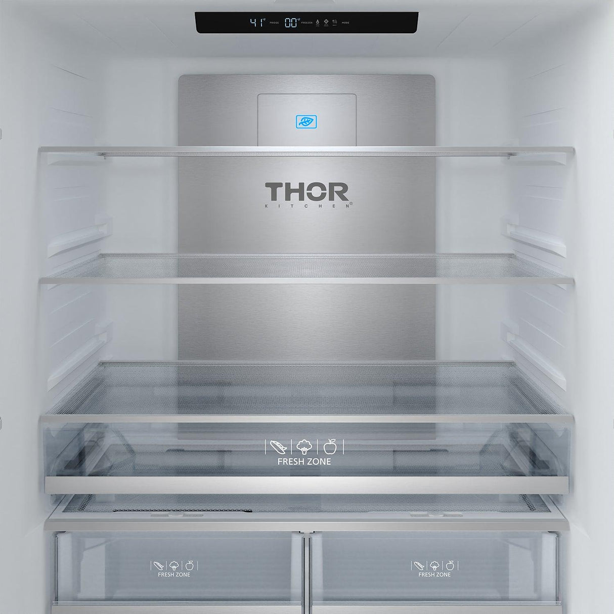 36 Inch French Door Counter Depth Refrigerator With Ice Maker - White/blue Gordon Ramsay Series