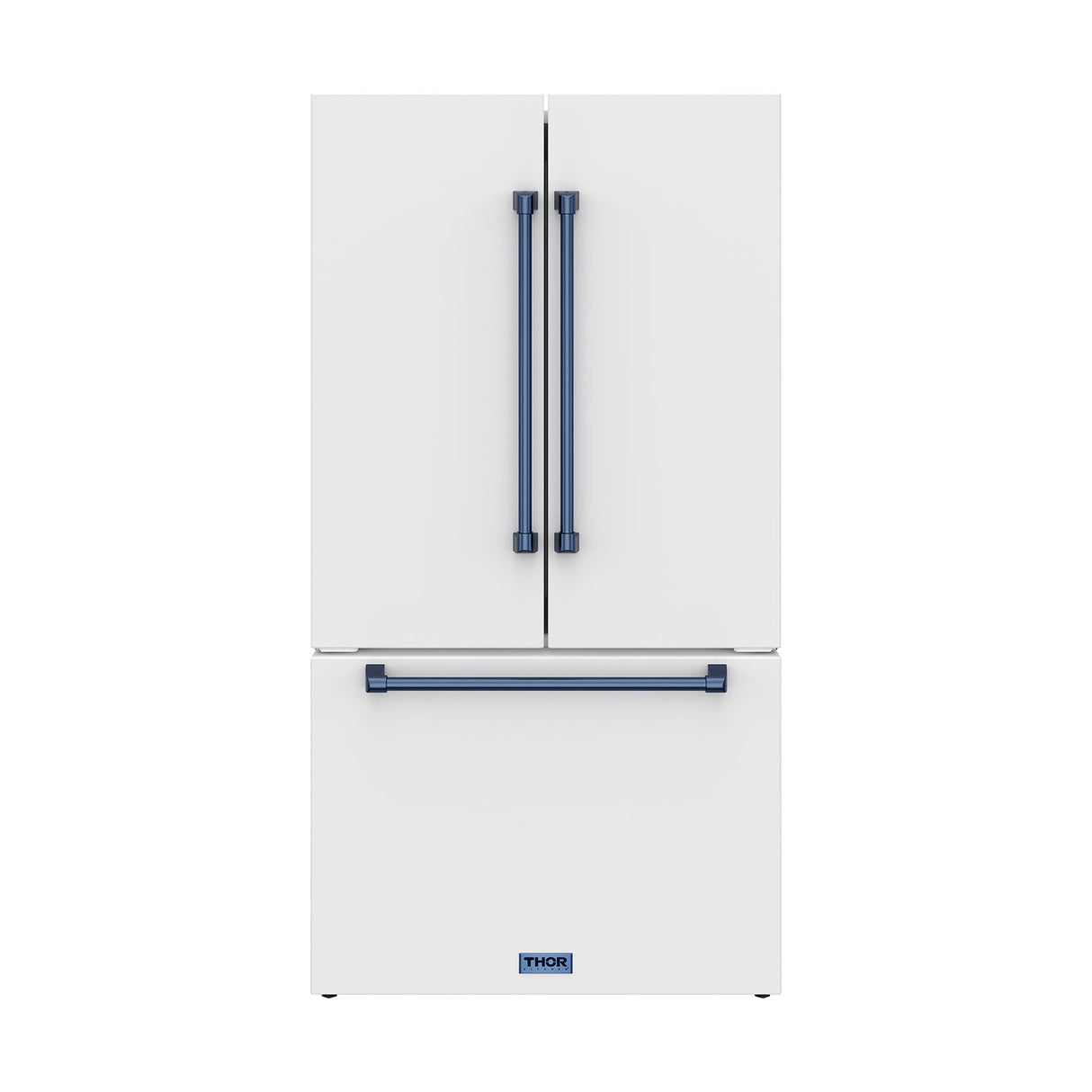 36 Inch French Door Counter Depth Refrigerator With Ice Maker - White/blue Gordon Ramsay Series