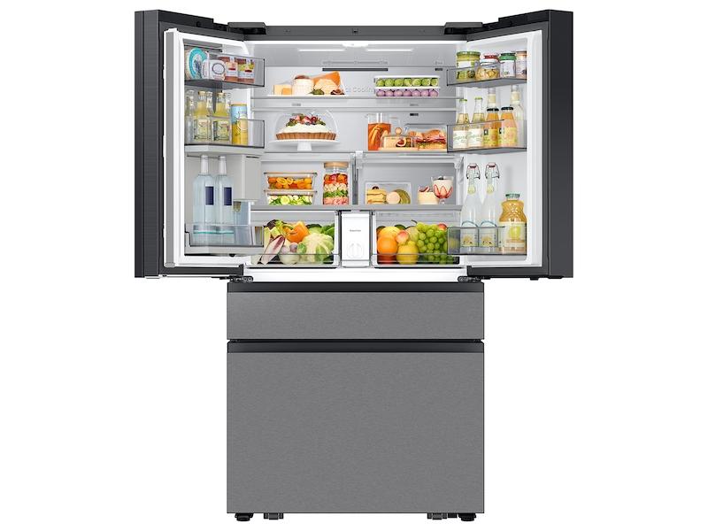 Bespoke 23 cu. ft. Counter Depth 4-Door French Door Refrigerator with AI Home & AI Vision Inside™ in Charcoal Glass and Stainless Steel