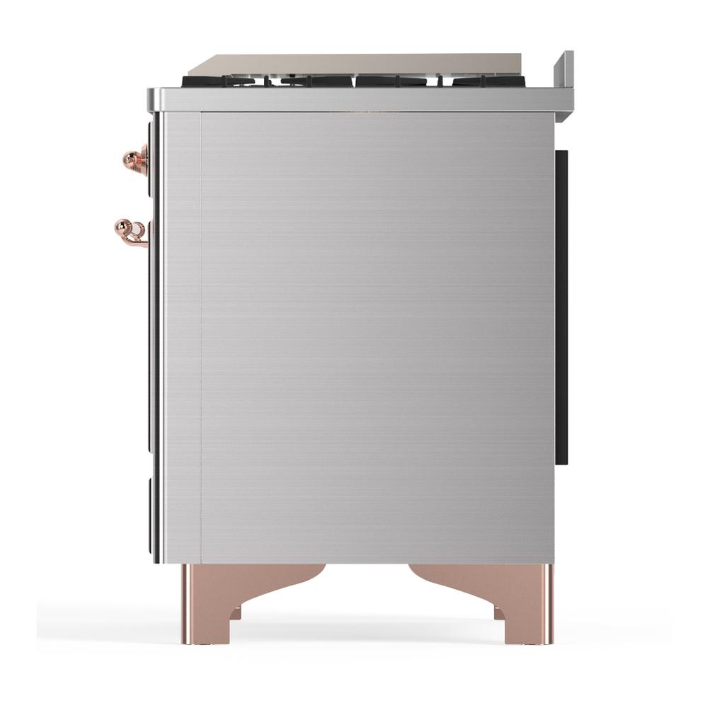 ILVE UMD40FQNR3SSP Majestic III 40 inch Dual Fuel Range with 6 Burners and Griddle, Dual Function Burner up to 25,000 BTU (Natural Gas, Solid Door, Stainless Steel, Copper)