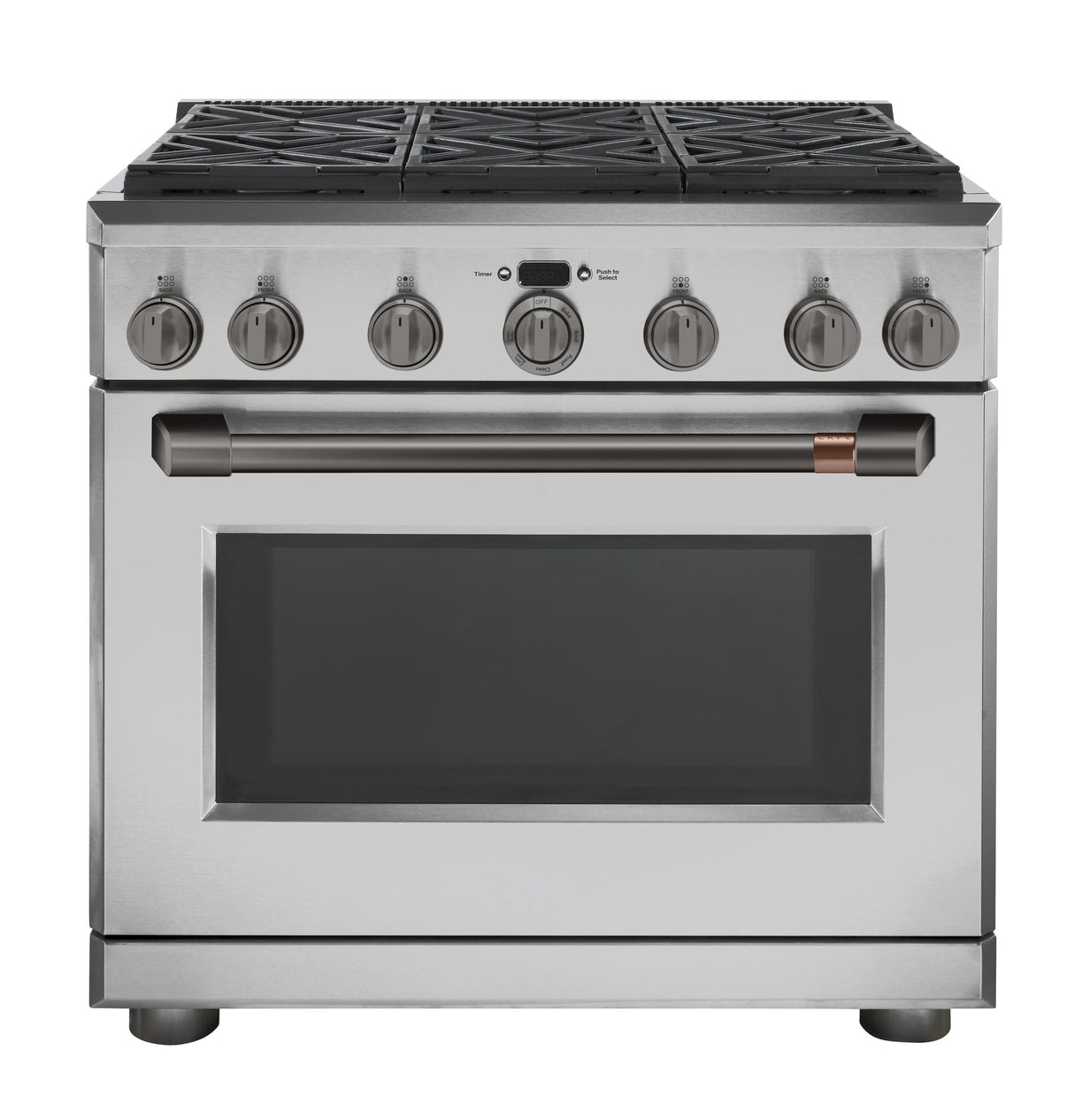Café™ 36" Brushed Black Handle & Knob Set for Pro Range and Rangetop