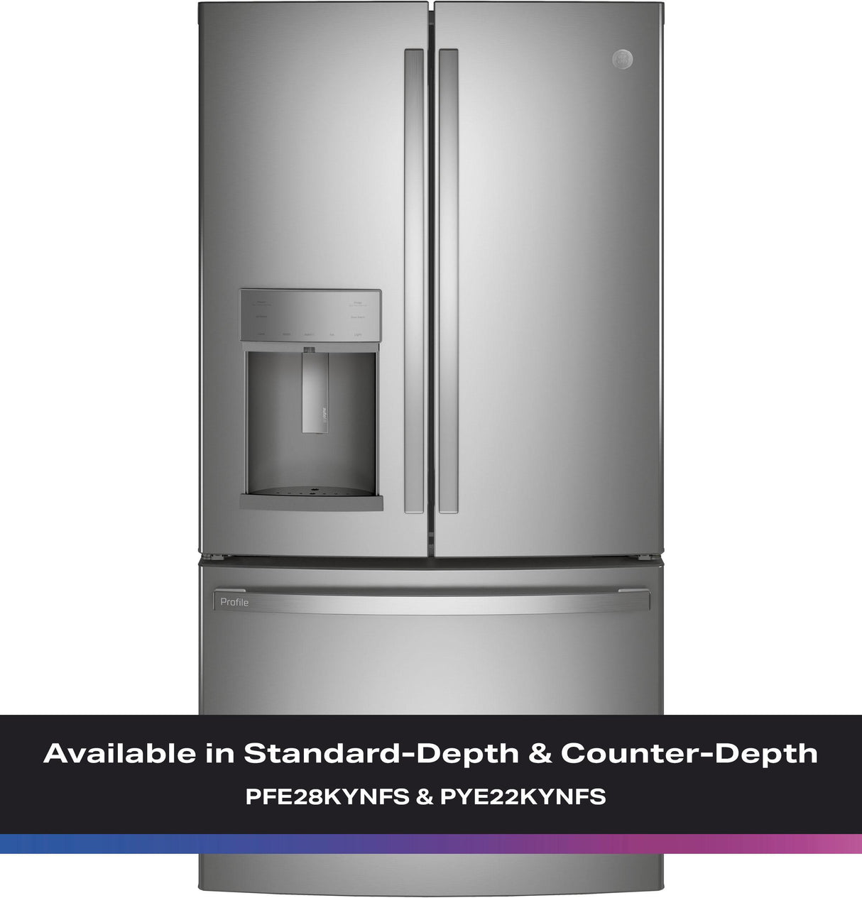 GE Profile™ ENERGY STAR® 22.1 Cu. Ft. Counter-Depth Fingerprint Resistant French-Door Refrigerator with Hands-Free AutoFill