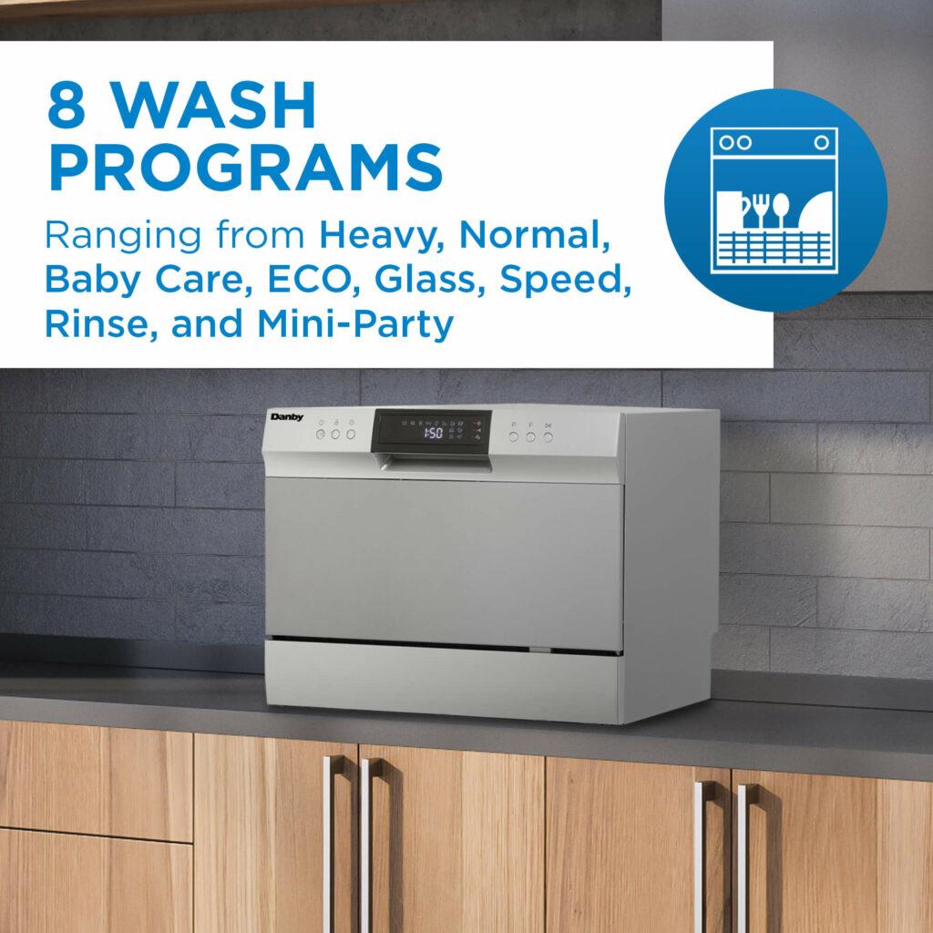Danby 6 Place Setting Countertop Dishwasher in Silver