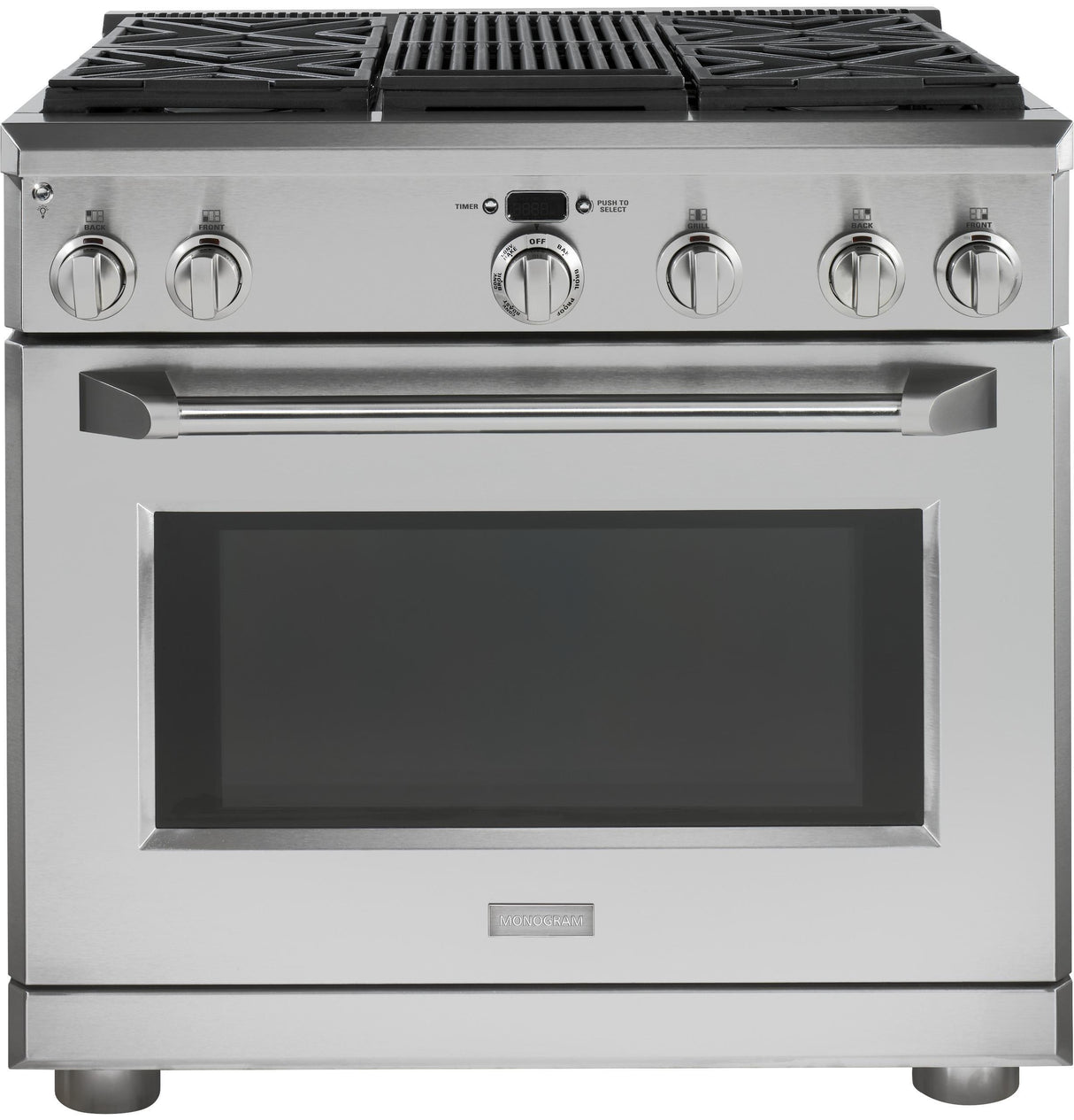 Monogram 36" Dual-Fuel Professional Range with 4 Burners and Grill (Natural Gas)