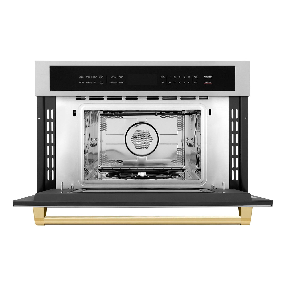 ZLINE Autograph Edition 30? 1.6 cu ft. Built-in Convection Microwave Oven in Stainless Steel and Polished Gold Accents (MWOZ-30-G)