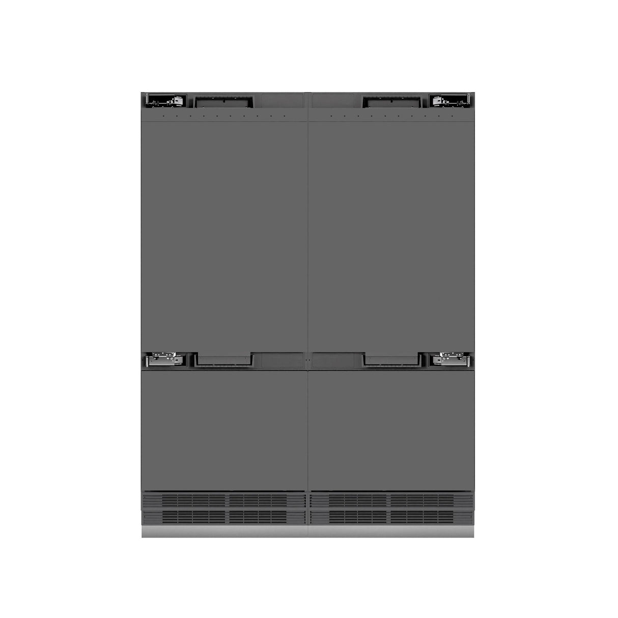 ZLINE Autograph Edition 60 in. 32.2 cu. ft. Panel Ready French Door Built-In Bottom Freezer Refrigerator with Water Dispenser and Ice Maker with Graphite Gray Interior and Polished Gold Accents (GRBIVZ-60-G)