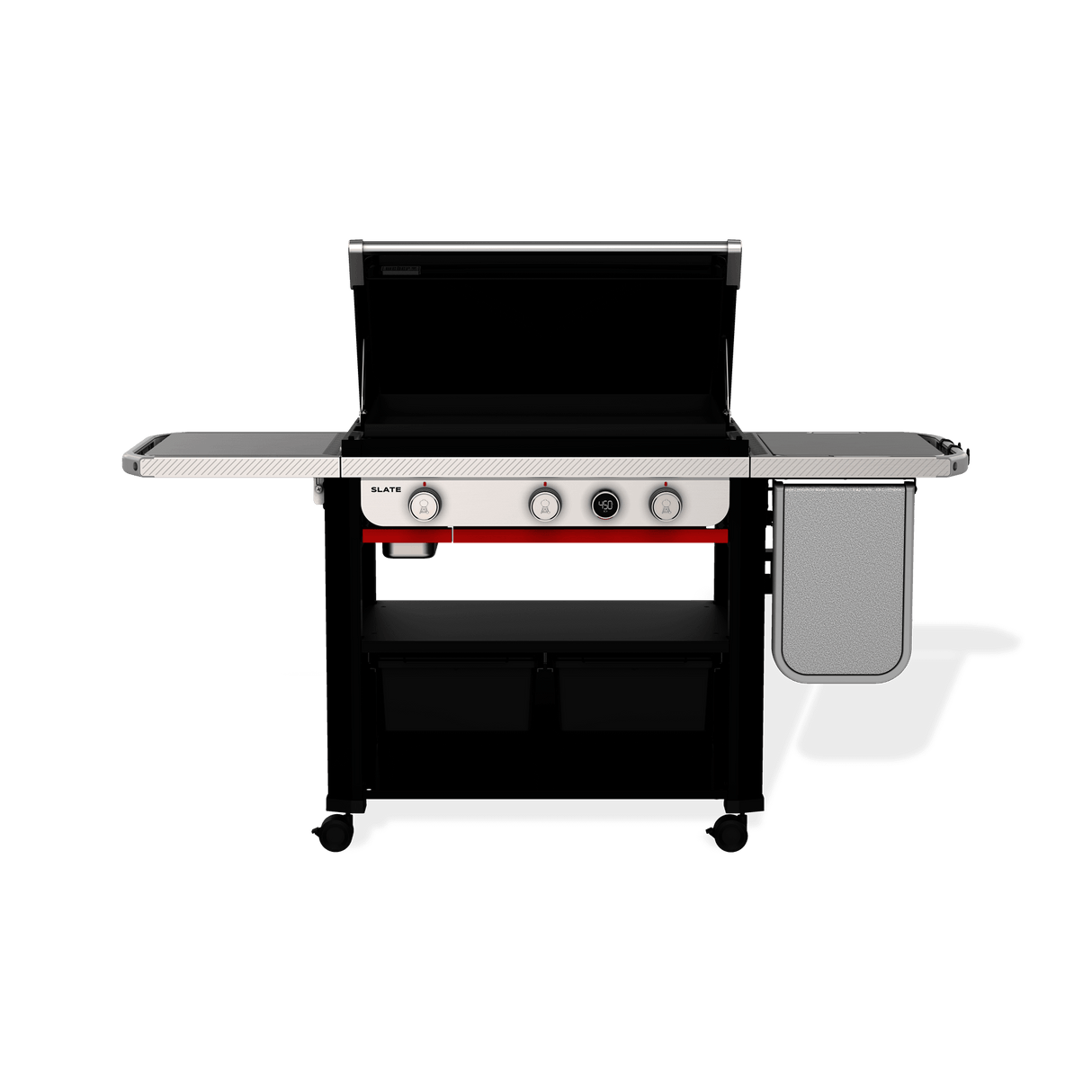 Slate® 30" Rust-Resistant Griddle with Extendable Side Table (Liquid Propane) - Black
