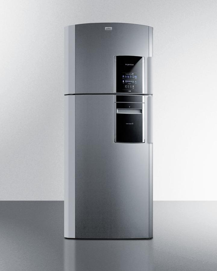 Counter Depth 18 CU.FT. Frost-free Refrigerator-freezer With Icemaker In Platinum With A Left Hand Door Swing, Part of the Ingenious Series Designed for True User Convenience