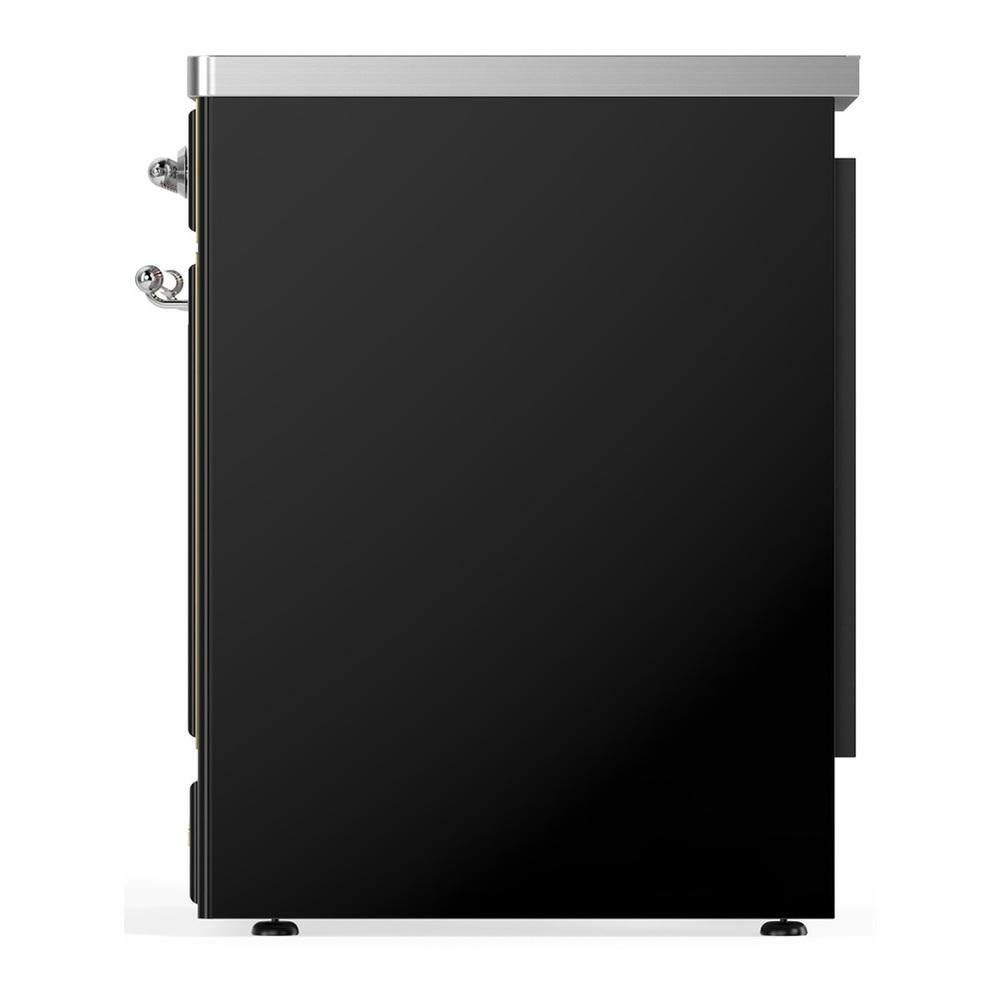 ILVE UMIB30NR3BKC Majestic III 30 inch Induction Range with 4 Elements, 4 cu. ft. Oven Capacity (Triple Glass Door, Glossy Black, Chrome)