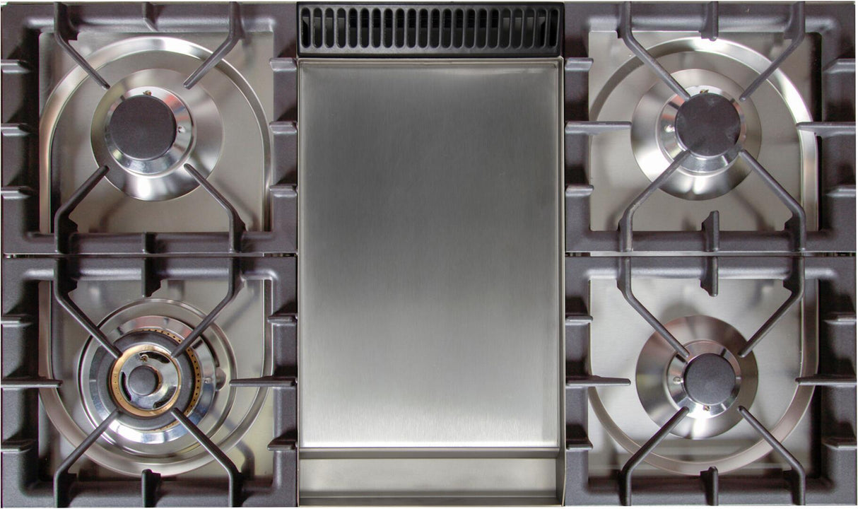 Nostalgie 36 Inch Gas Natural Gas Freestanding Range in White with Brass Trim