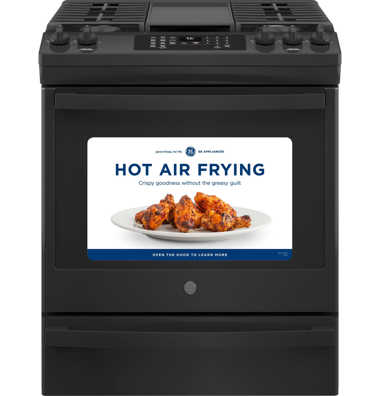 GE® 30" Slide-In Front-Control Convection Gas Range with No Preheat Air Fry