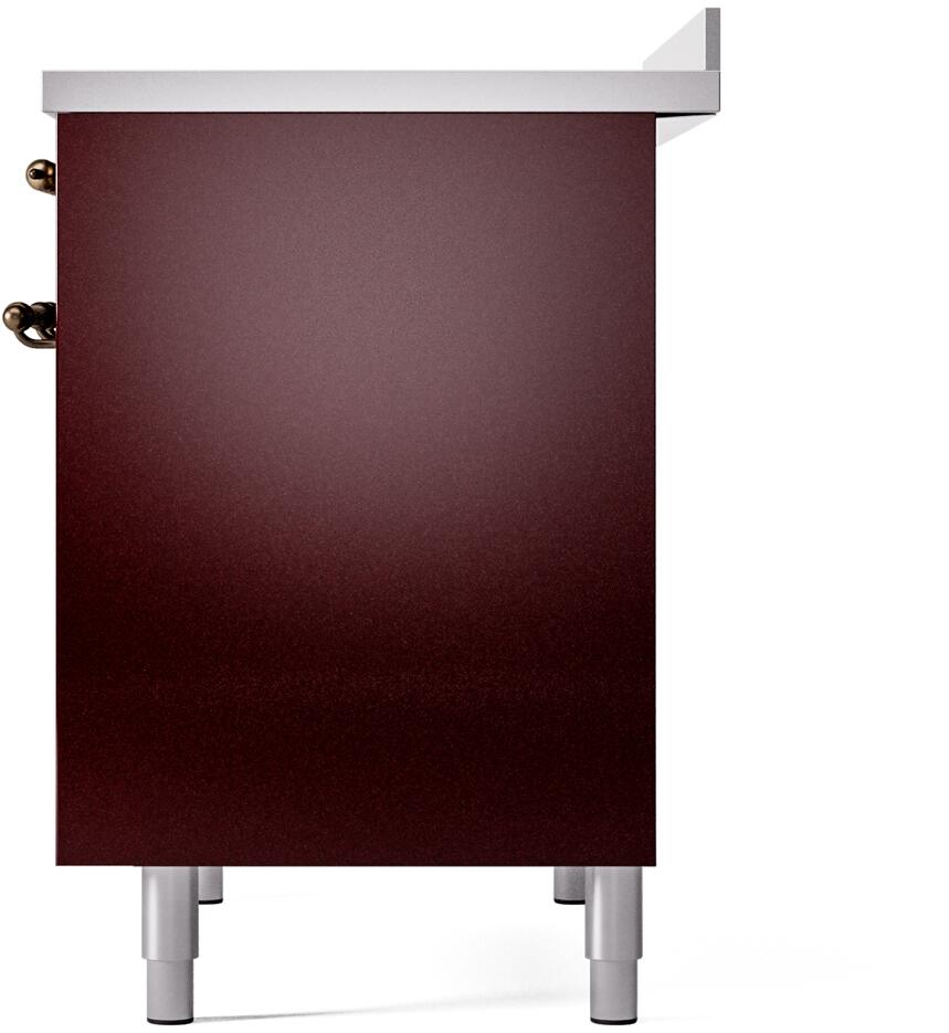 Nostalgie II 40 Inch Electric Freestanding Range in Burgundy with Bronze Trim