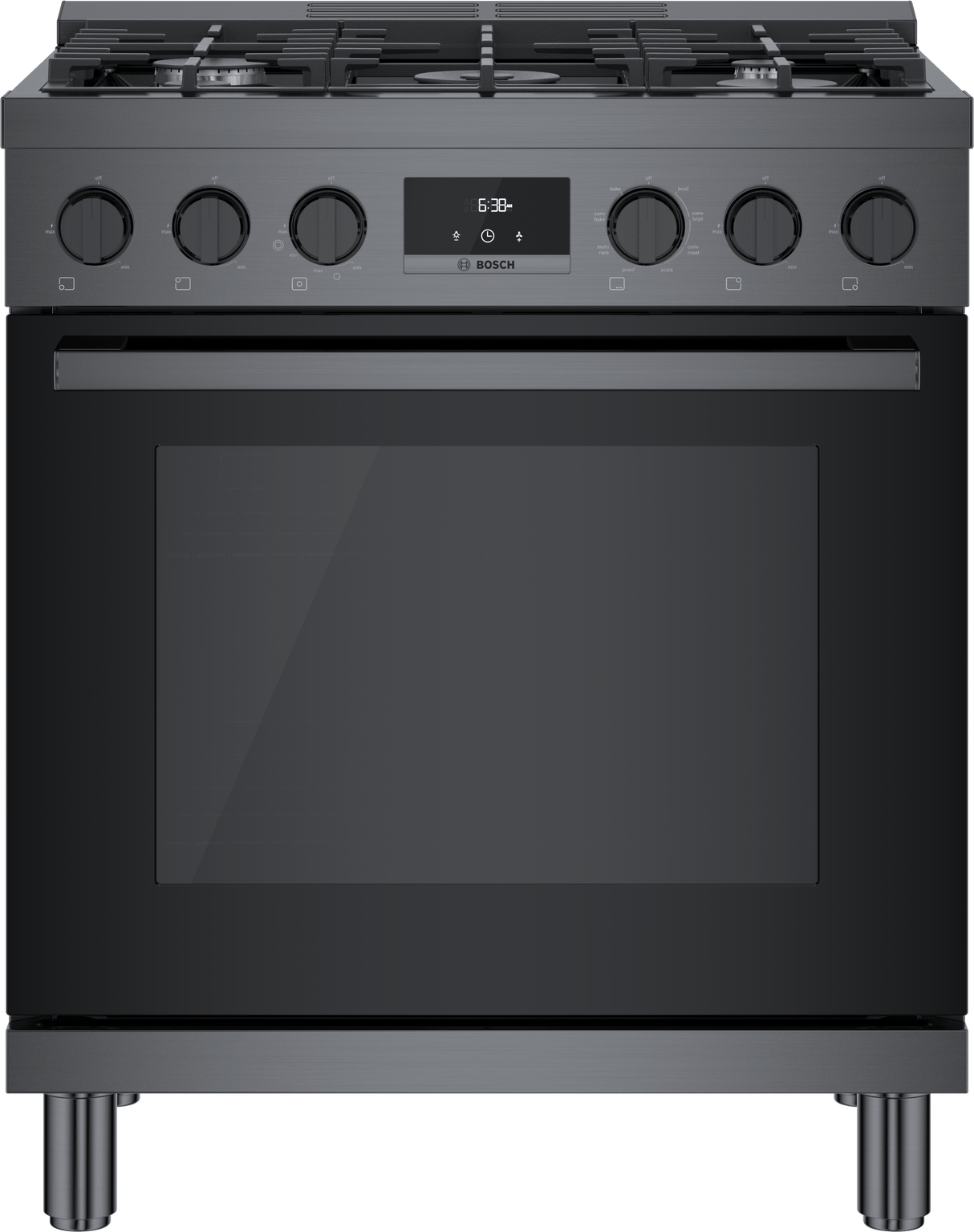 800 Series Dual Fuel Freestanding Range 30" Black Stainless Steel