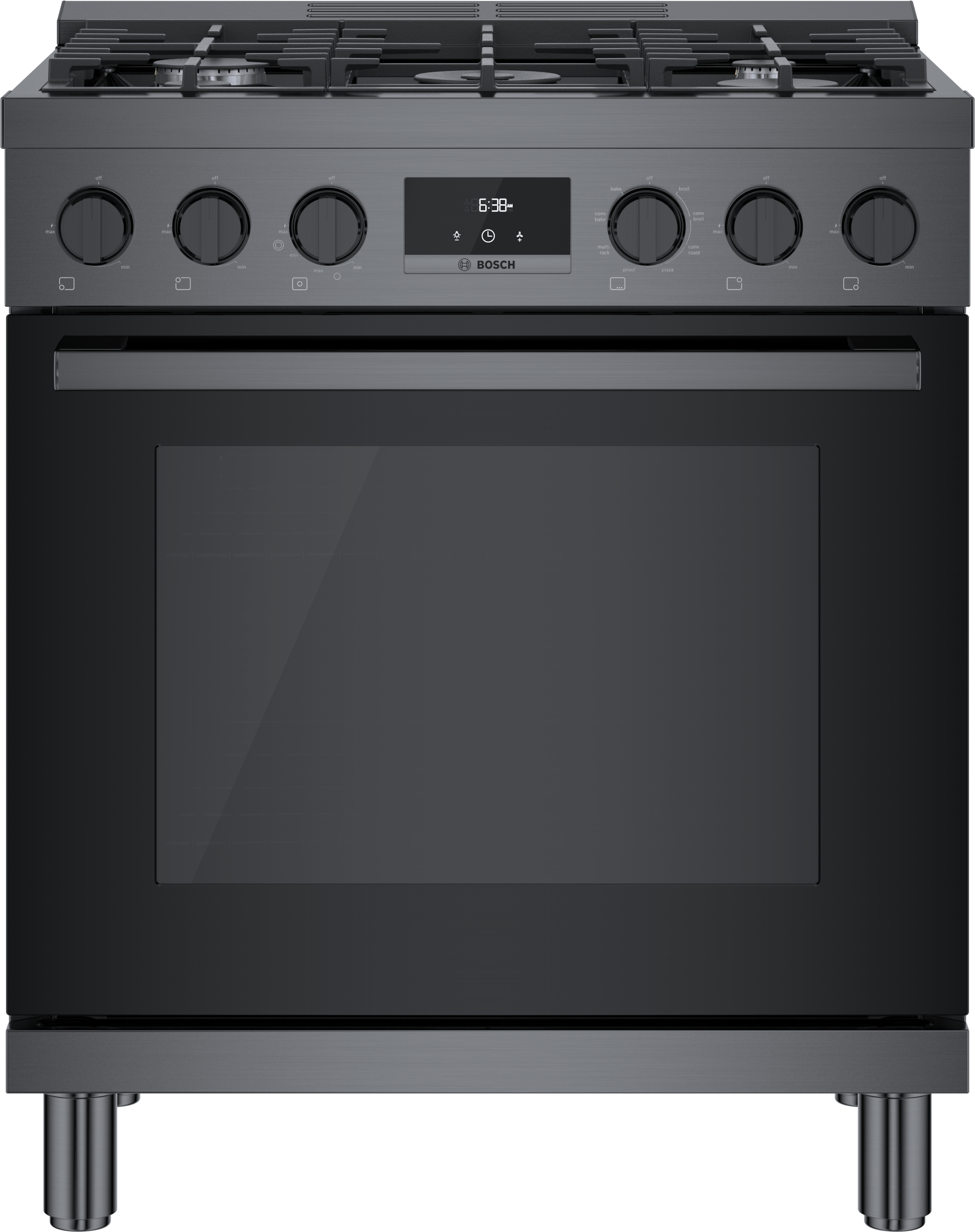 800 Series Dual Fuel Freestanding Range 30" Black Stainless Steel