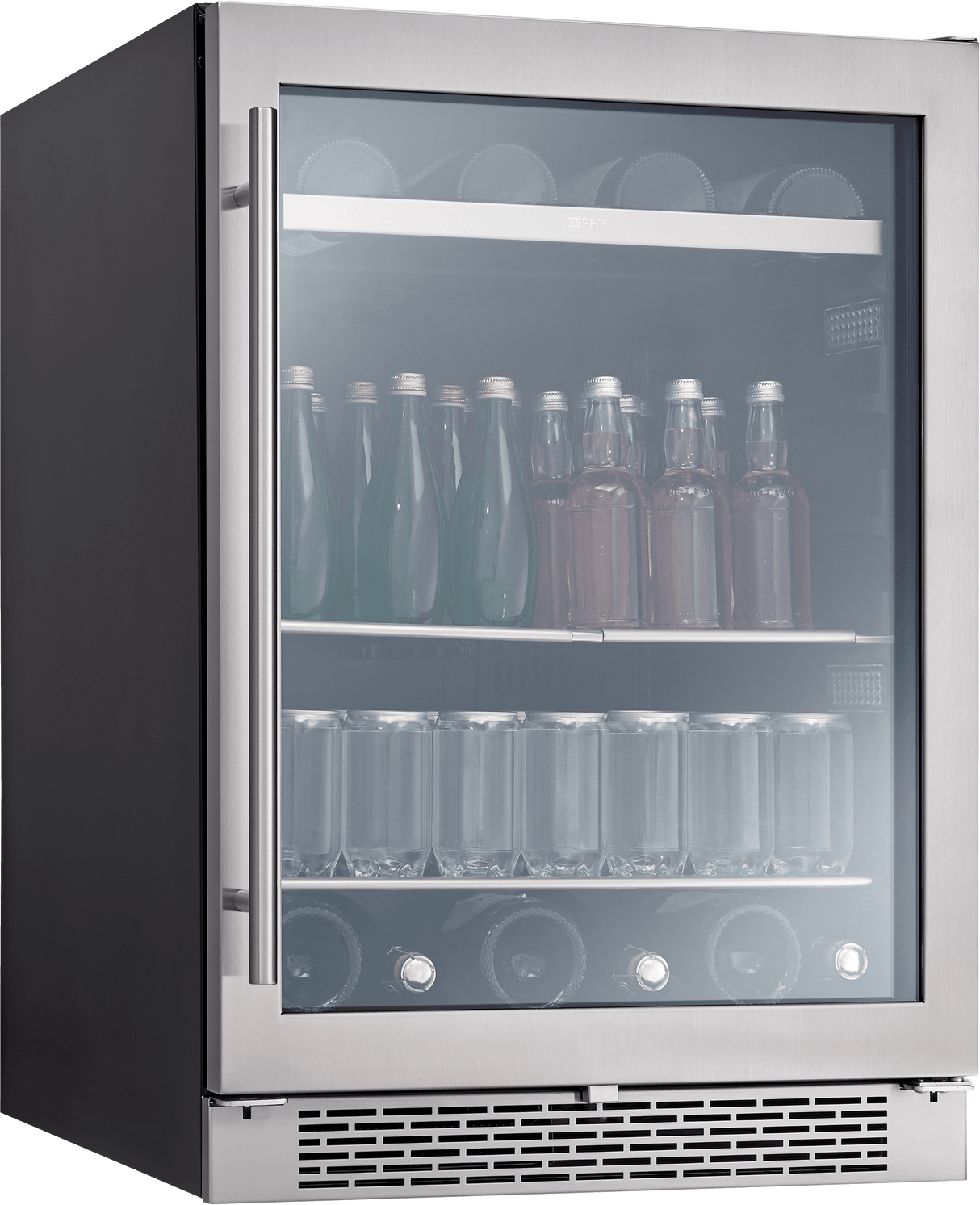 Presrv Beverage Cooler, 24in Under Cabinet, SS+Glass, Reverse Door, 1 Zone