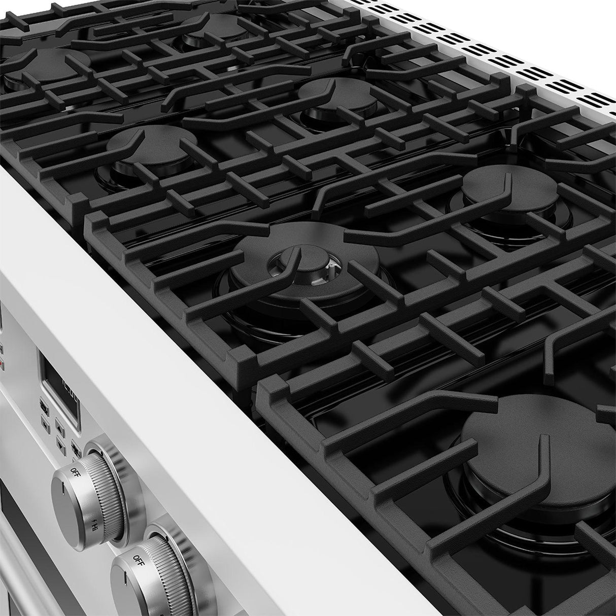 48 Inch Contemporary Professional Gas Range In White