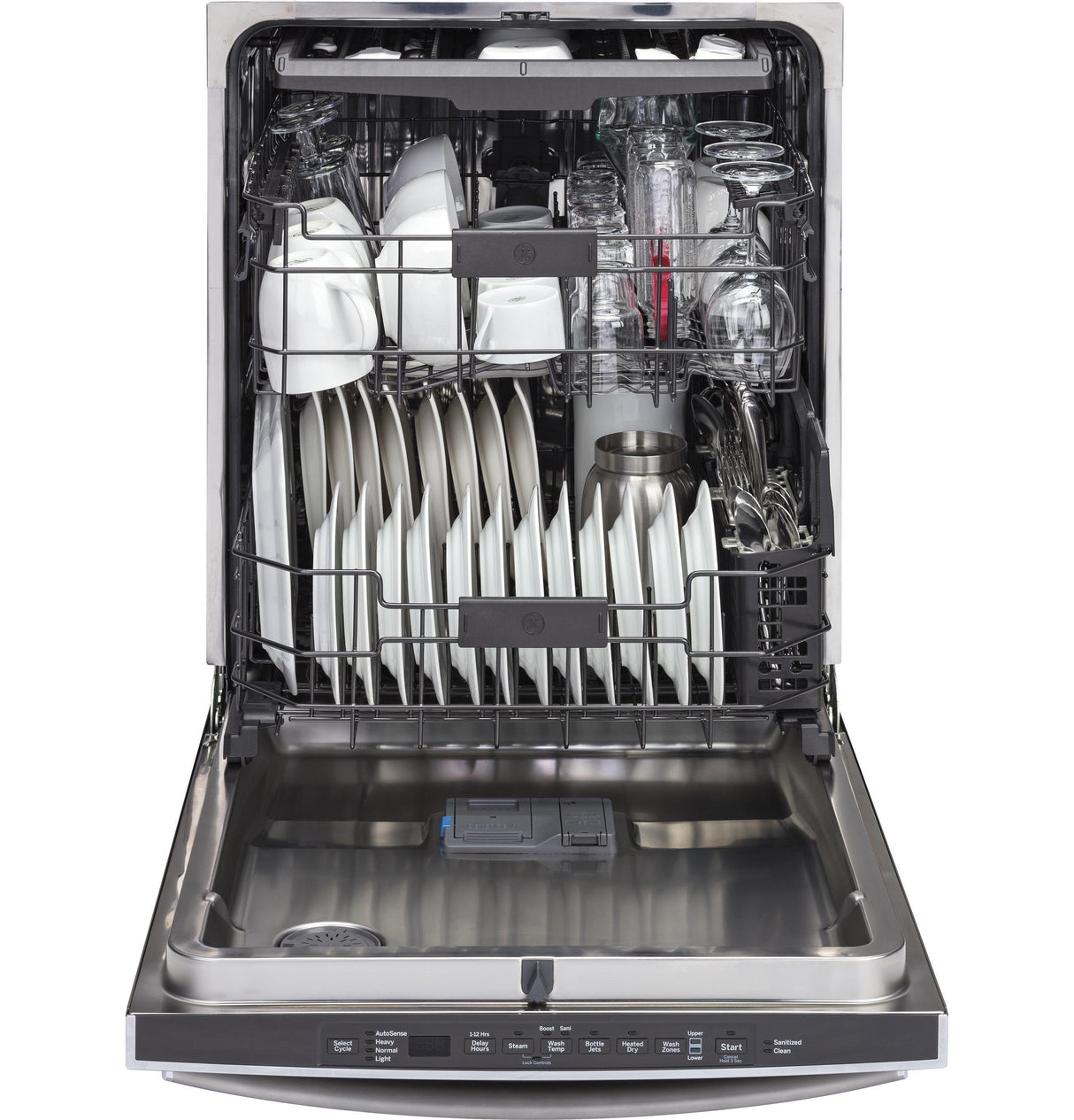 GE® Stainless Steel Interior Dishwasher with Hidden Controls