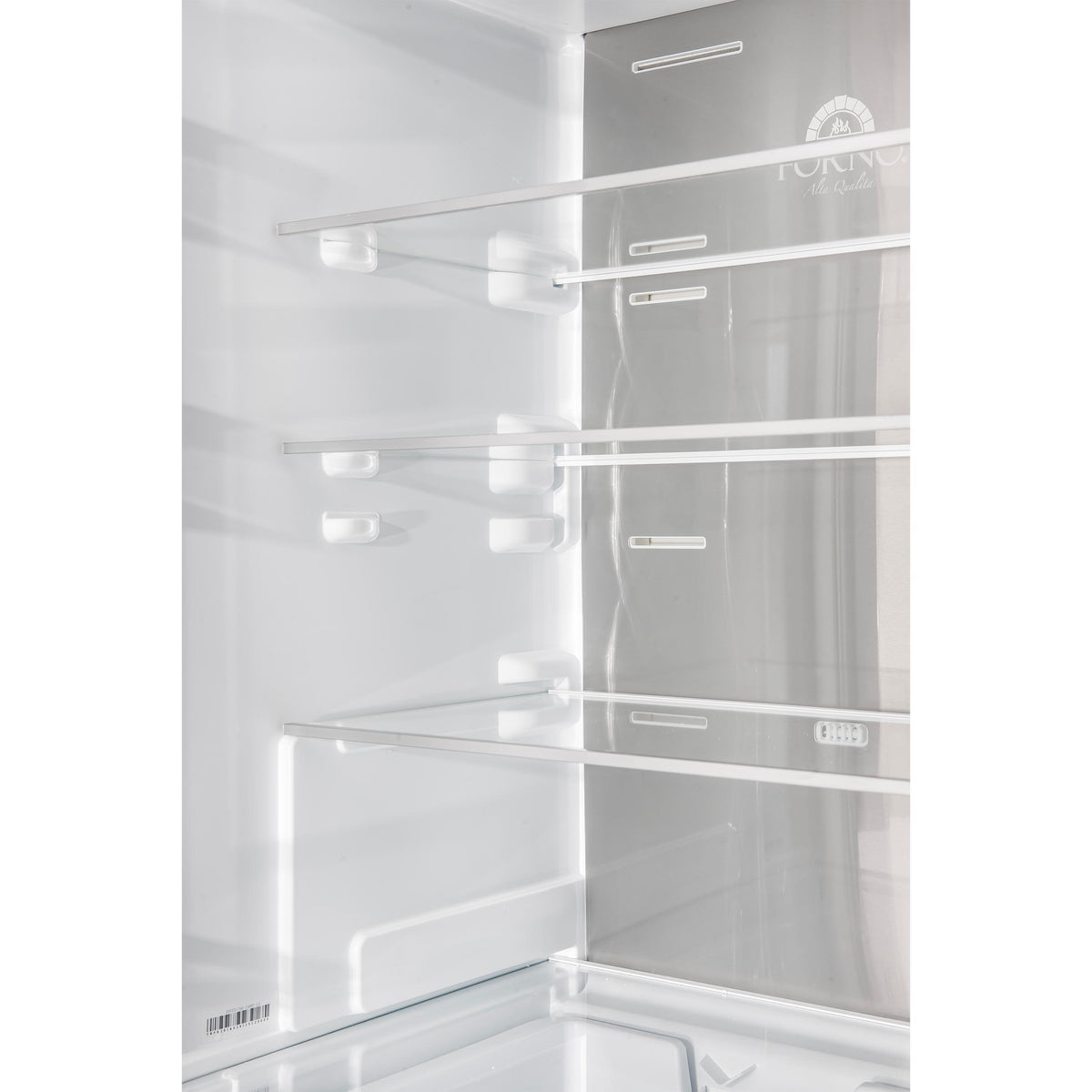 Custodia 24" Bottom Freezer, 10.3 cf., Left Swing, Ice Maker, Total No frost, White, Antique Brass handles