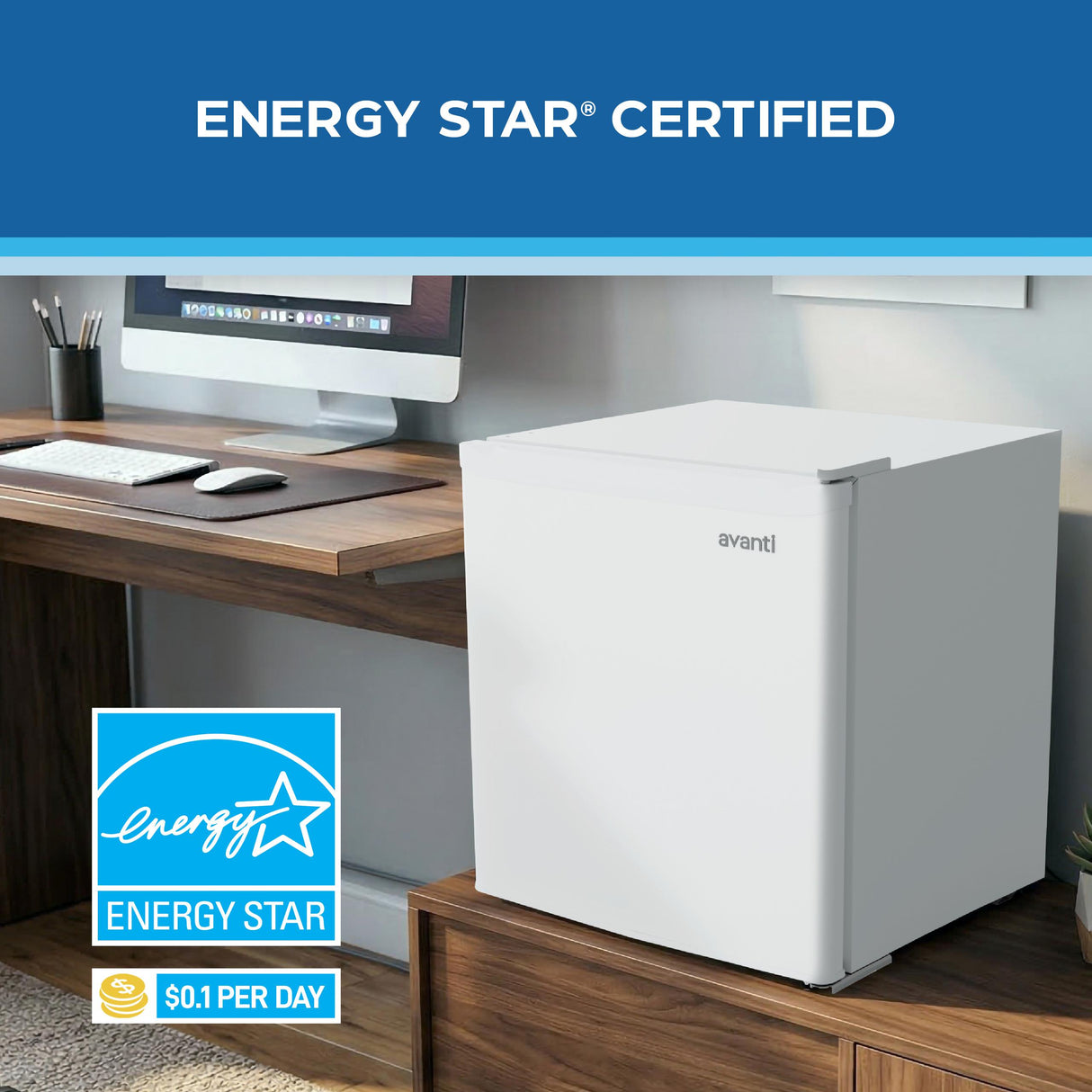 Avanti 1.6 Cu. Ft. Compact Refrigerator, Mini-Fridge, in White (AVRM16F0W)