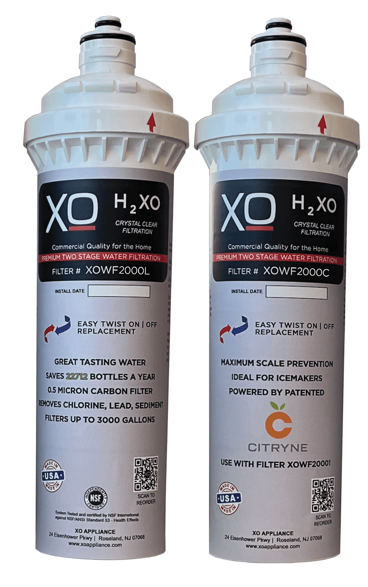 Dual Stage Home Water Filtration Replacement Cartridges