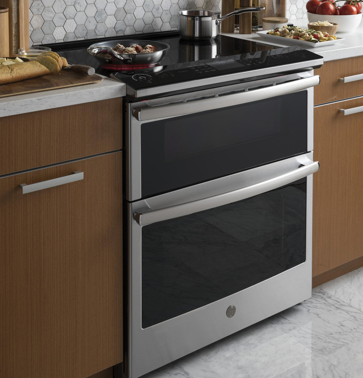 GE Profile™ 30" Smart Slide-In Electric Double Oven Convection Range