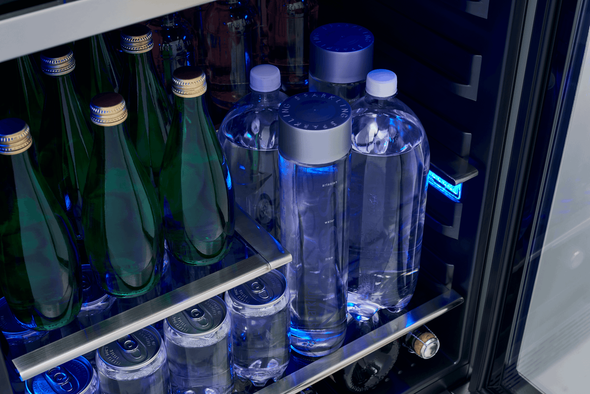 Presrv Pro Beverage Cooler, 24in Under Cabinet, SS+Glass, Reverse Door, 1 Zone