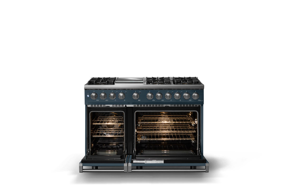 48"W. Dual Fuel Range (Burner: 6g, Finish: Squall, Trim: Polished Chrome, Fuel: Natural Gas)