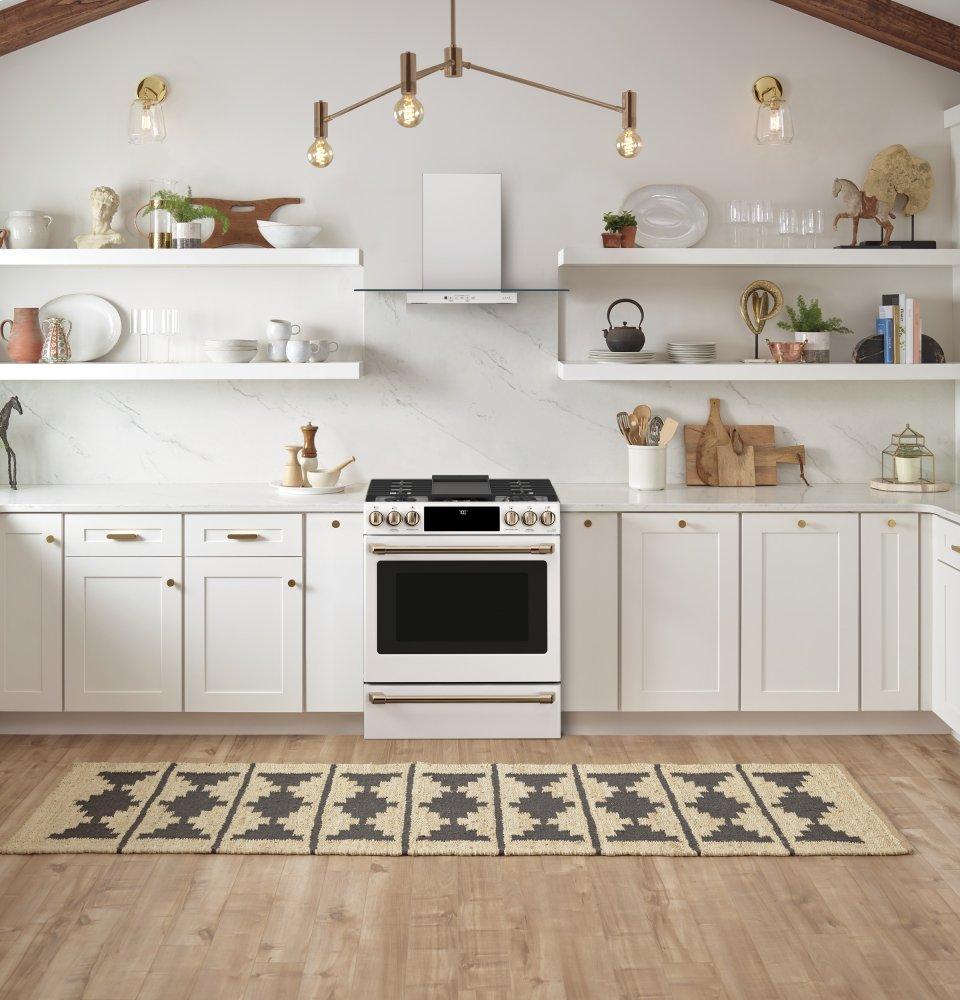 Café 30" Slide-In Front Control Gas Oven with Convection Range