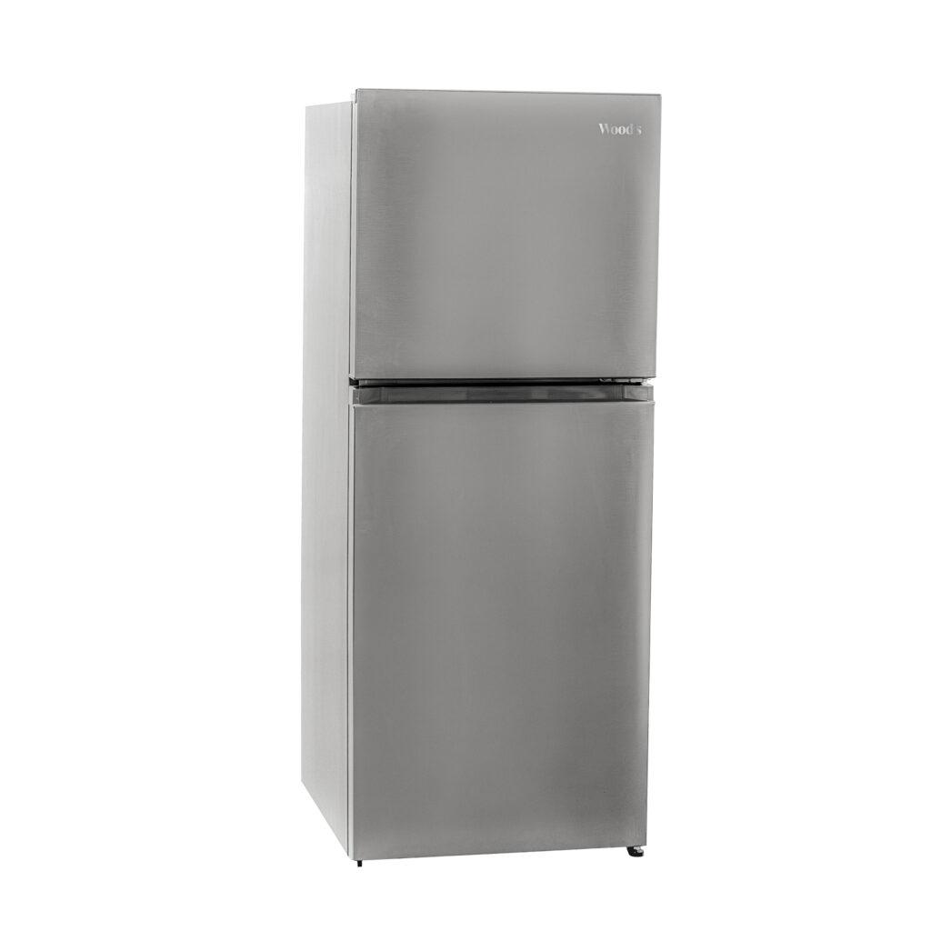 Woods 10.0 cu. ft. Top Mount Frost-Free Fridge in Stainless Steel Look