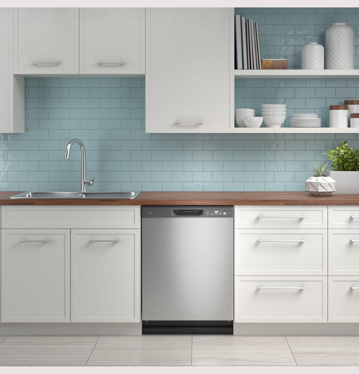 GE® ENERGY STAR® Dishwasher with Front Controls