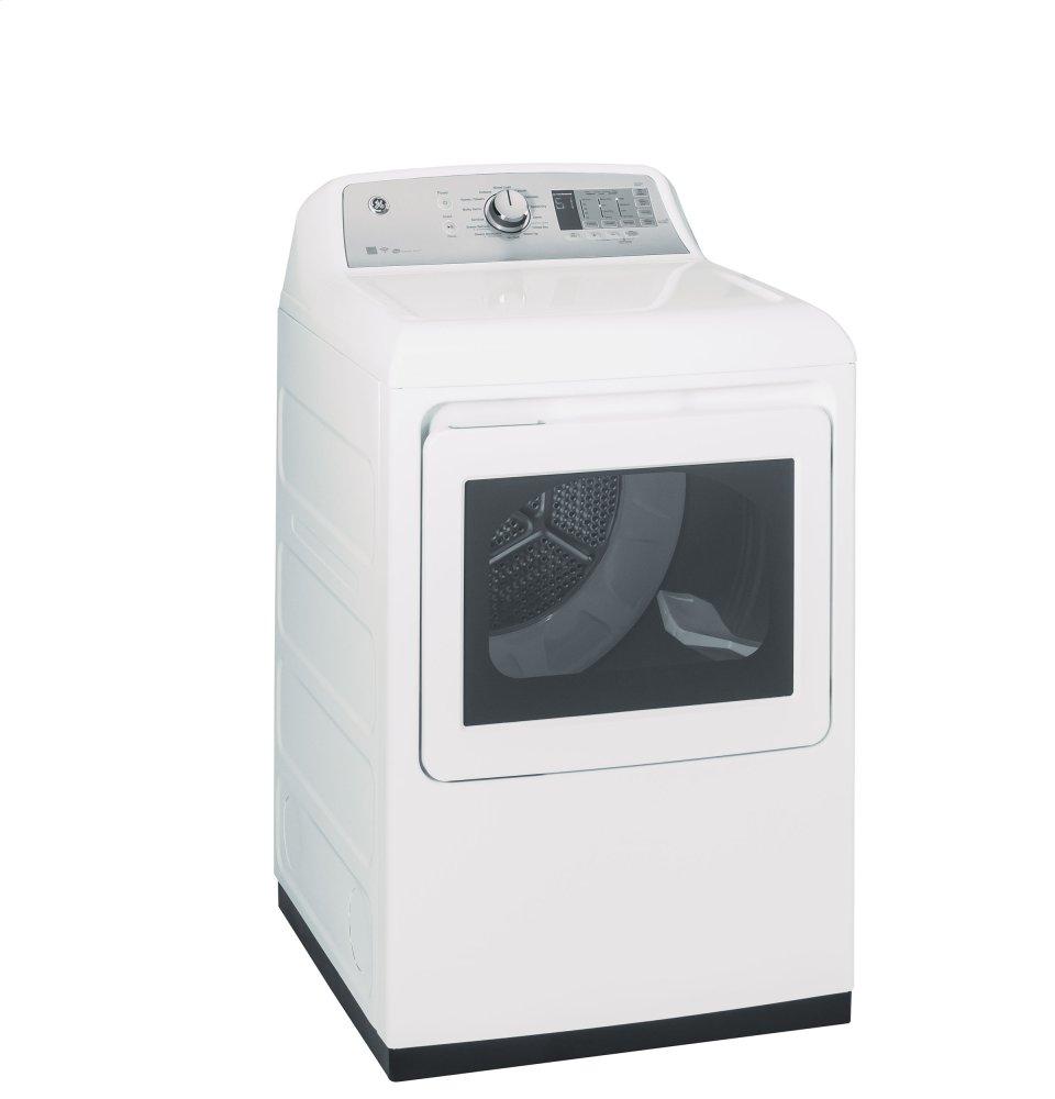 GE® 7.4 cu. ft. Capacity Smart aluminized alloy drum Electric Dryer with HE Sensor Dry