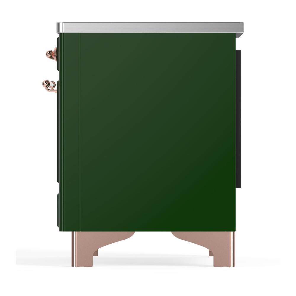 ILVE UMDIB40QNR3EGP Majestic III 40 inch Induction Range with 6 Elements, 3.82 cu. ft. Total Oven Capacity (Solid Door, Emerald Green, Copper)