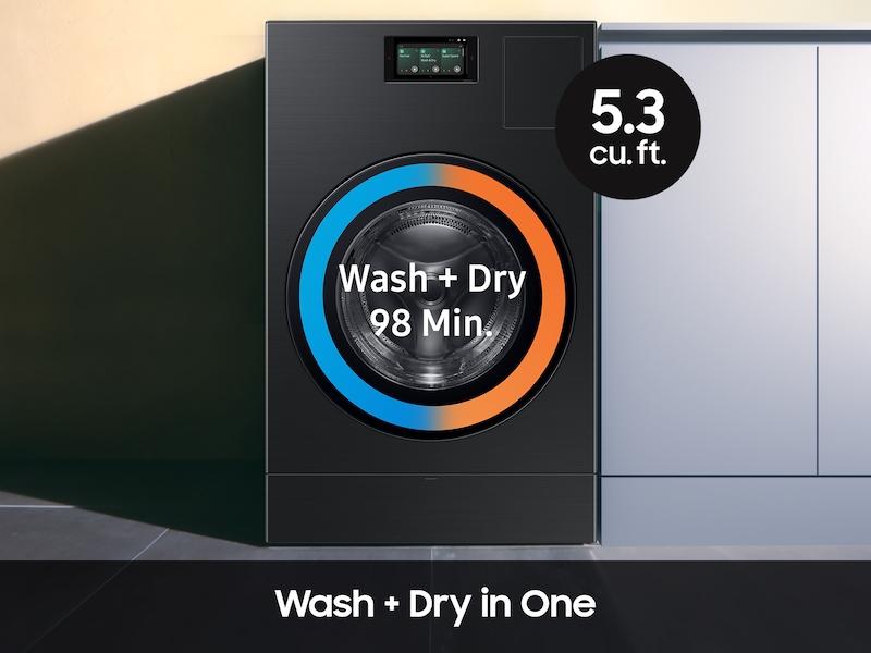 5.3 cu. ft. Bespoke AI Laundry Ventless Heat Pump Dryer Combo™ All-in-One Ultra Capacity Washer with AI Home in Brushed Black