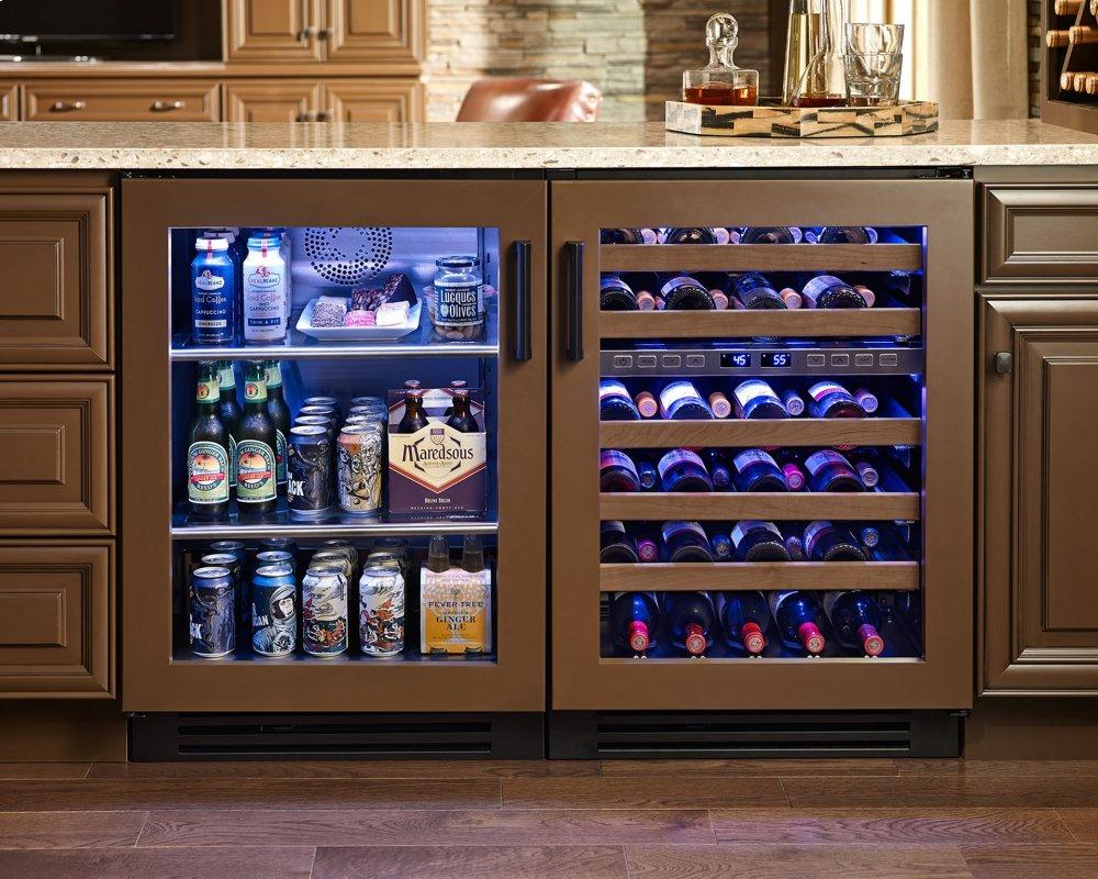 15 Inch Single Zone Overlay Glass Door Left Hinge Undercounter Wine Cabinet