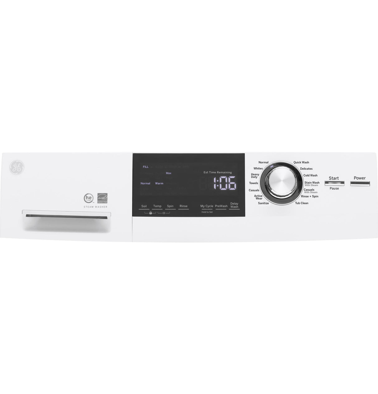 GE® 2.4 DOE cu. ft. Frontload Washer with Steam