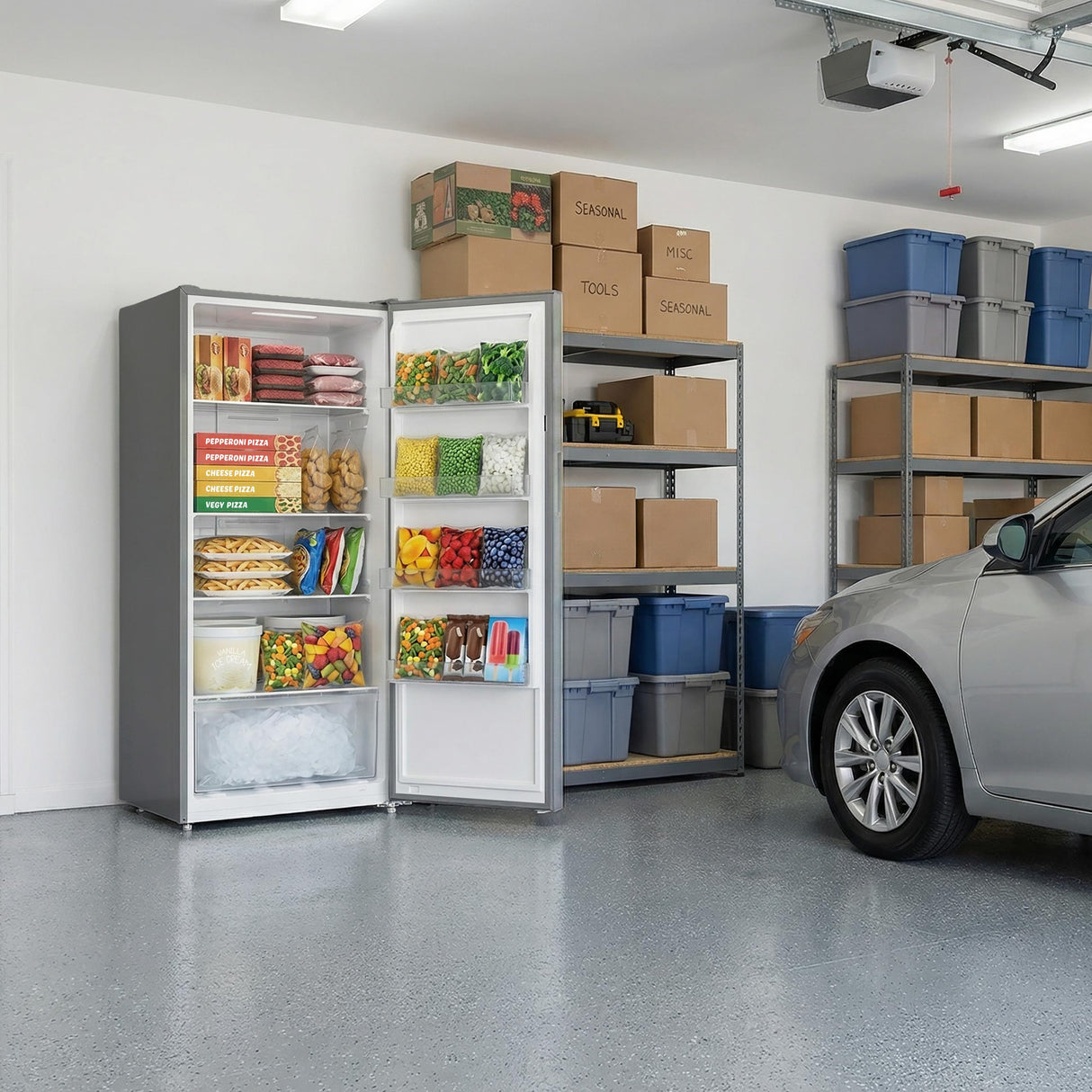 Avanti MaxxSpace Insulation™ Technology Garage-Ready Frost-Free Convertible Upright Freezer, 21 cu. ft., ENERGY STAR, Stainless Steel Look (AV210VFLJM0SS)