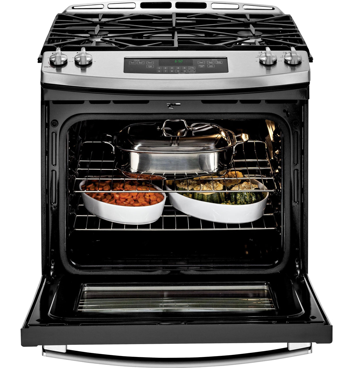 GE® 30" Slide-In Front Control Gas Range