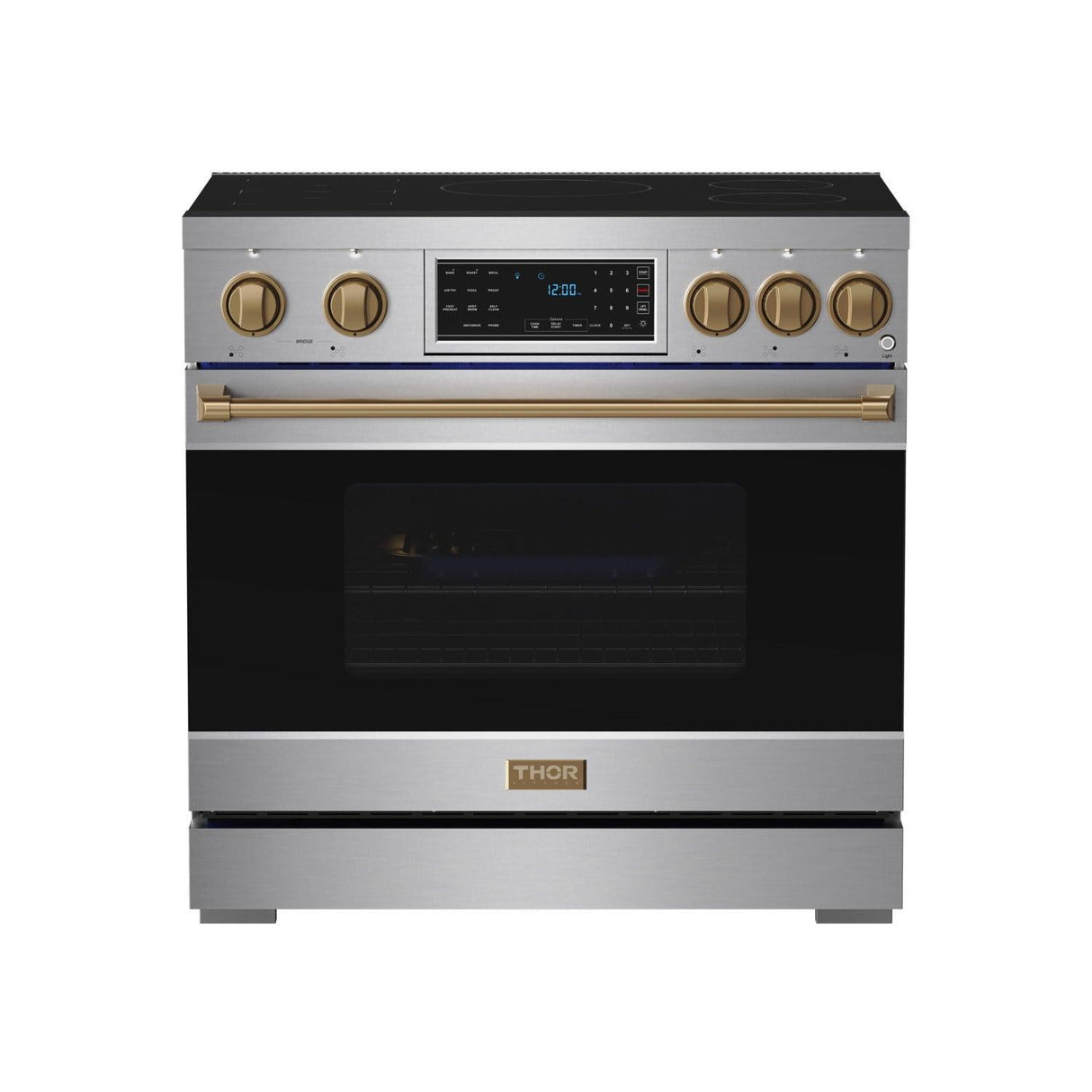 36 Inch Professional Induction Range With Tilt Panel Touch Control In Stainless Steel and Bronze Gordon Ramsay Series