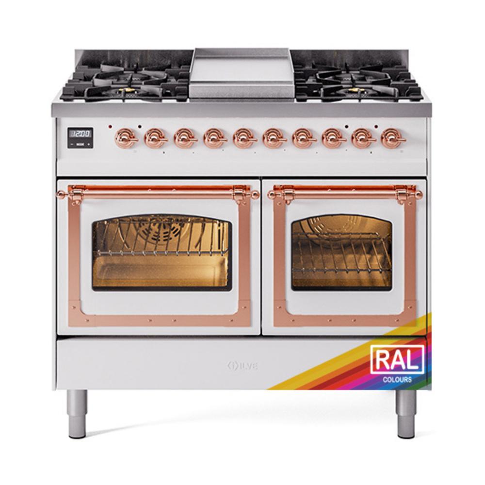 ILVE UND40FNMPRAPLP Nostalgie II Noblesse 40 inch Dual Fuel Range (Liquid Propane, Triple Glass Door, RAL, Copper)
