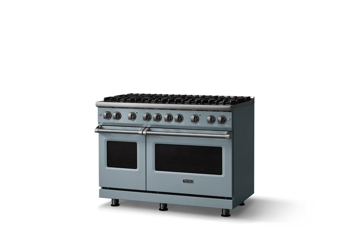 48"W. Sealed Burner Gas Range (Burner: 8b, Finish: November Sky, Trim: Polished Chrome, Fuel: Natural Gas)