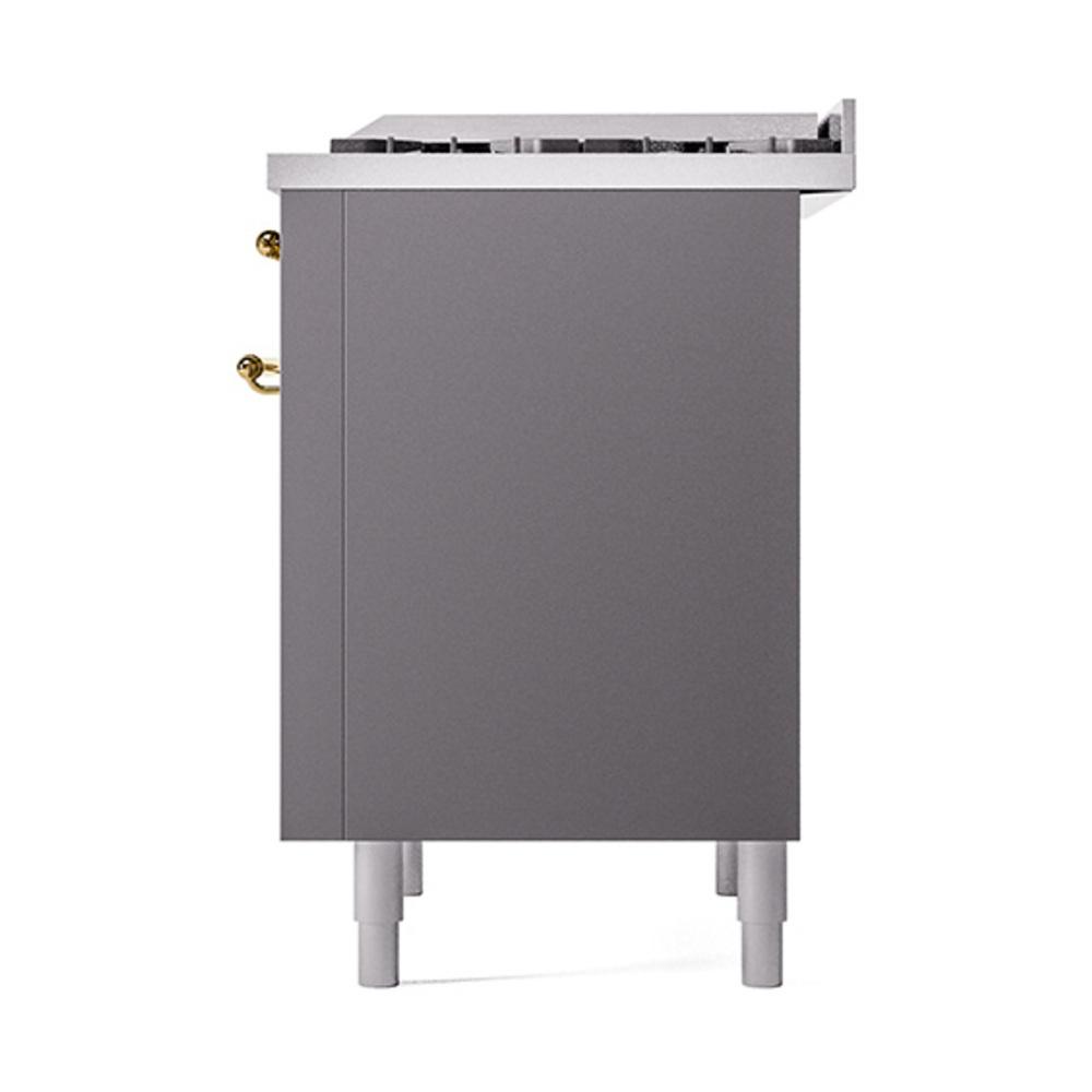 ILVE UN36FQNMPMGCLP Nostalgie II Noblesse 36 inch Dual Fuel Range (Liquid Propane, Solid Door, Graphite Matte, Chrome)
